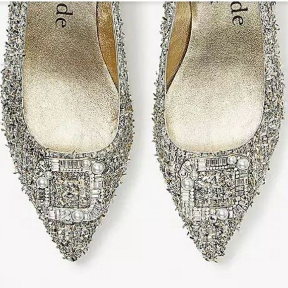 Kate Spade "buckle up" metallic tweed flats - worn once! - Picture 2 of 9